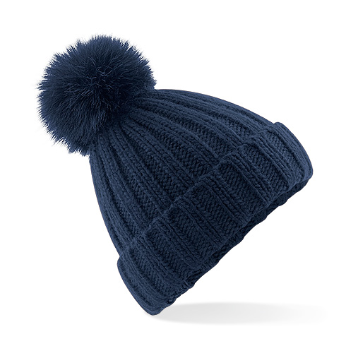 B413 Verbier Faux Fur Pop Pom Chunky Beanie