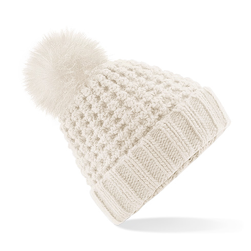 B415 Popcorn Faux Fur Pop Pom Beanie
