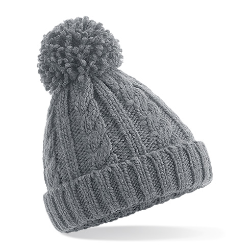 B480b Junior Cable Knit Melange Beanie