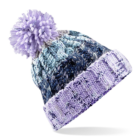 B486 Corkscrew Pom Pom Beanie