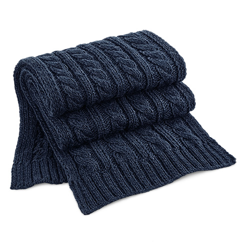 B499 Cable Knit Melange Scarf